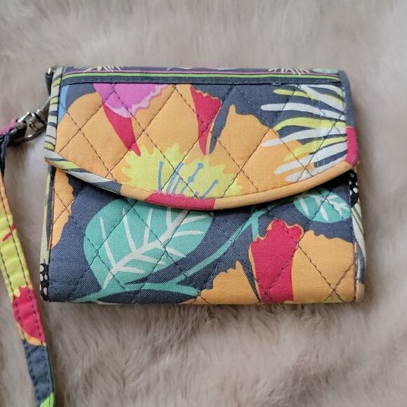 VERA BRADLEY JAZZY BLOOMS PATTERN SMALL WALLET AND PHONE CASE - Picture 2 of 9